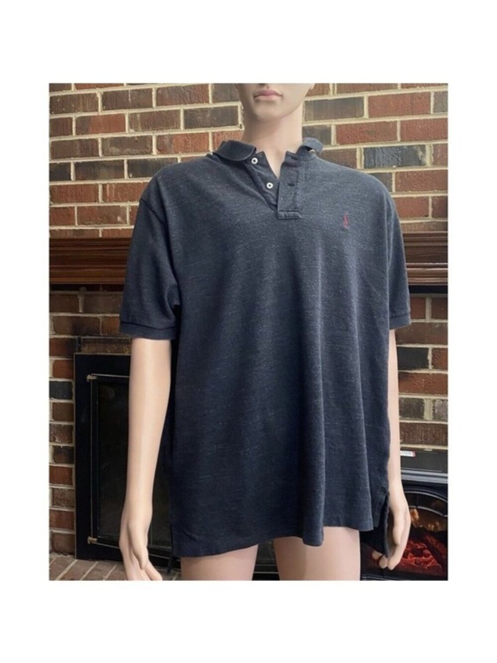 Polo Ralph Lauren Men's TShirt‎ Black collared Short Sleeve 100%cotton Size XXL